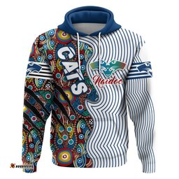 Custom Personalised Geelong NAIDOC Week Hoodie Cats Indigenous Version Special