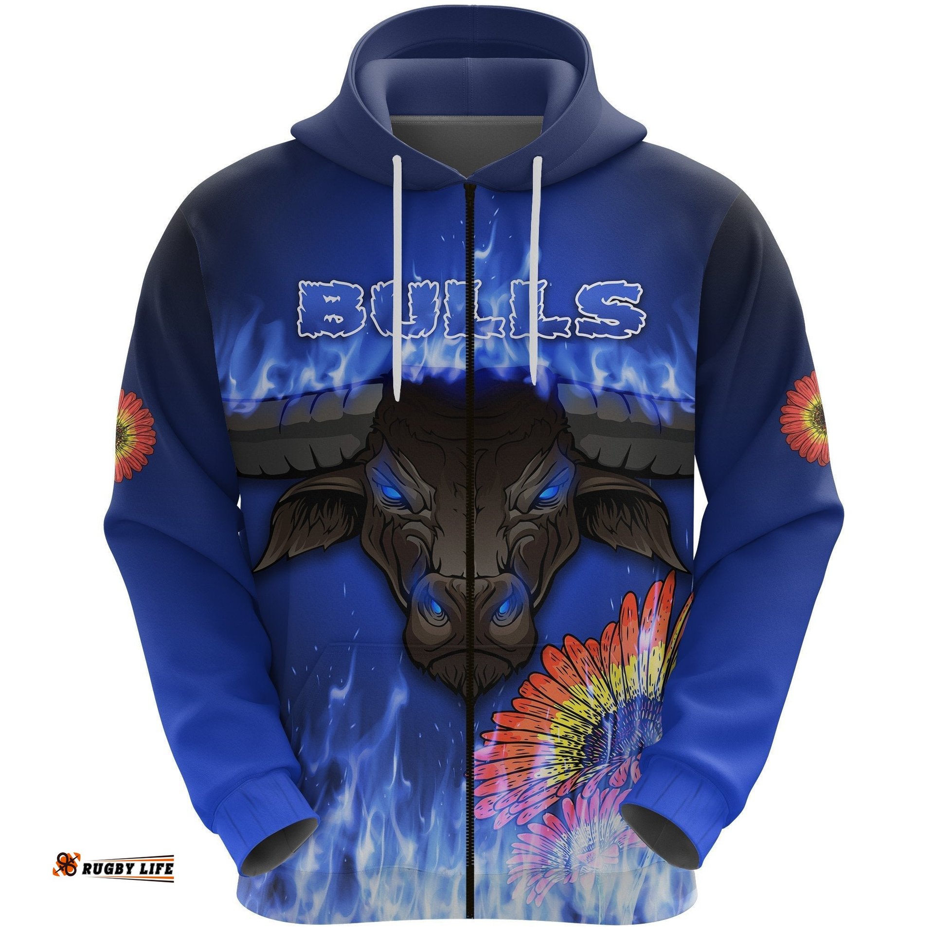 Blue Super Rugby Zip Hoodie Bulls Barberton Daisy