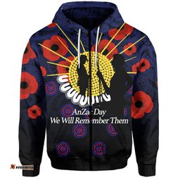 Australia ANZAC Day Zip Hoodie We Will Remember Them