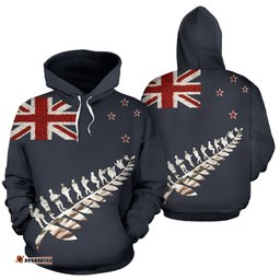 New Zealand Poppies Flag Hoodie, ANZAC Silver Fern Pullover Hoodie