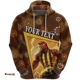 Custom Personalised Hawthorn Hoodie Hawks Indigenous Limited Edition NO.1
