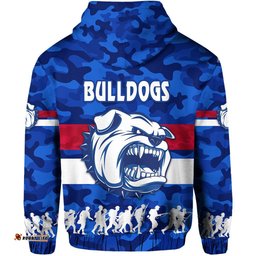 Custom Personalised Western Bulldogs Zip Hoodie ANZAC Vibes