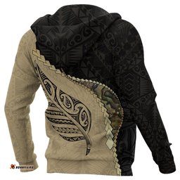Maori Silver Fern Hoodie, Paua Shell Pullover Hoodie Signature