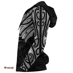 New Zealand Zip Up Hoodie, Maori Lion Tattoo Zipper Hoodie White