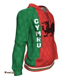 Wales Hoodie Rugby Dragon Scale