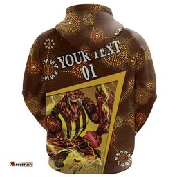 Custom Personalised Hawthorn Hoodie Hawks Indigenous Limited Edition NO.2, Custom Text And Number