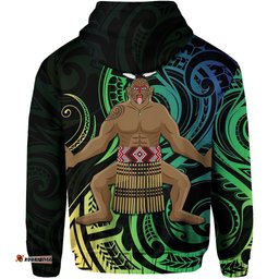 New Zealand Maori Zip Hoodie Traditional Haka
