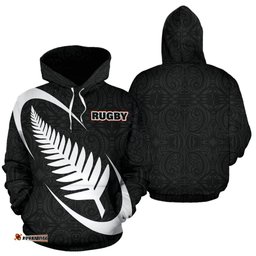 New Zealand All Over Hoodie Rugby Style