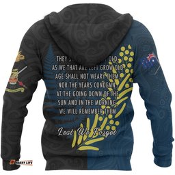 ANZAC Spirit Hoodie, Lest We Forget Pullover Hoodie Blue