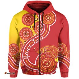 custom personalised king islands zip hoodie emu aboriginal tasmania australia