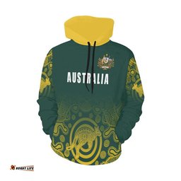 Australia Hoodie Coat Of Arms Rugby Style