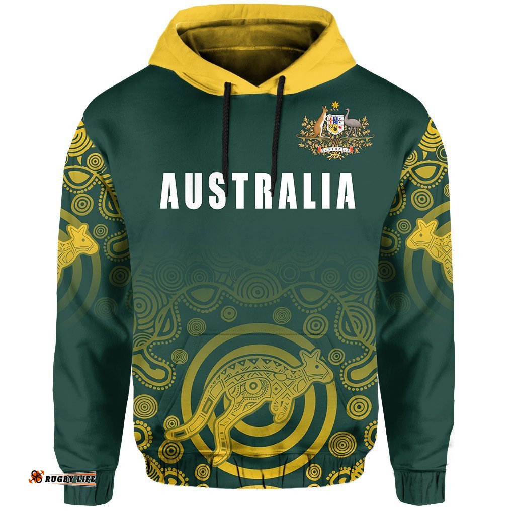 Australia Hoodie Coat Of Arms Rugby Style
