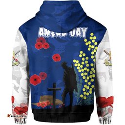 Australian ANZAC Day Zip Hoodie Lest We Forget Style Blue