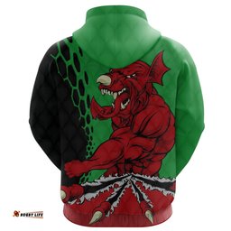 Wales Rugby Zip Hoodie Welsh Dragon