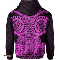 Polynesian Tattoo All Over Print Zip Hoodie Purple 2