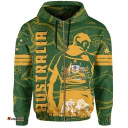 Australia Flag Hoodie Zip Rugby Winner