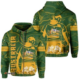 Australia Flag Hoodie Zip Rugby Winner