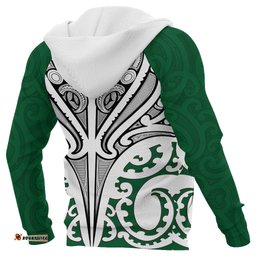 New Zealand Maori Zip Hoodie, Te Manaia Tattoo Full Zip Hoodie