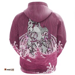 Maori Manaia The Blue Sea Hoodie, Pink