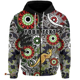Custom Personalised Indigenous Zip Hoodie All Stars 09