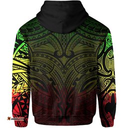 New Zealand Zip Hoodie, Maori Polynesian Tattoo Reggage