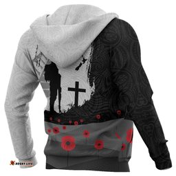 Custom ANZAC Day Zip Hoodie, New Zealand Australia Lest We Forget Zipper Hoodie