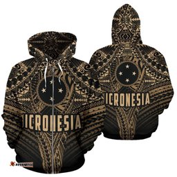 The Federated States Of Micronesia Hoodie Polynesian Tattoo Zip Hoodie