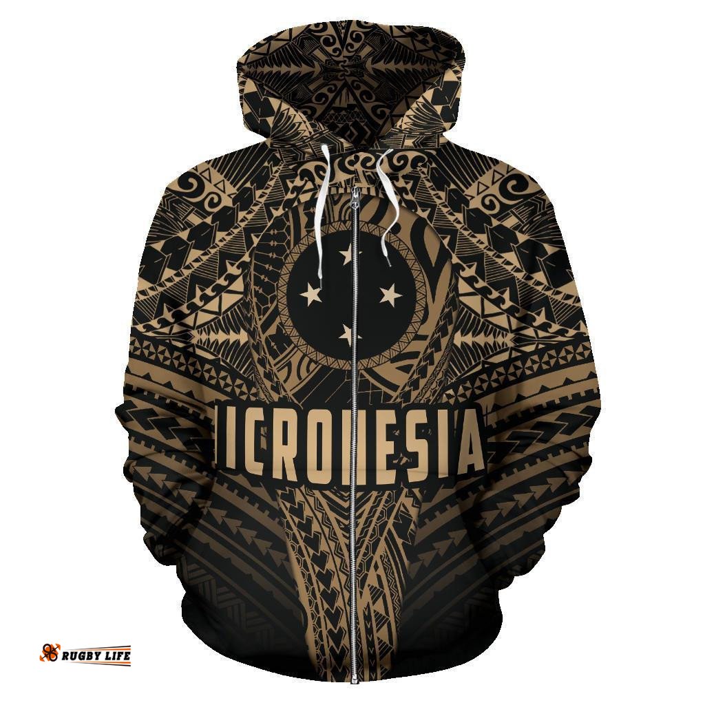 The Federated States Of Micronesia Hoodie Polynesian Tattoo Zip Hoodie
