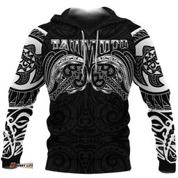 New Zealand Hoodie, Maori Taumutu Tattoo Pullover Hoodie