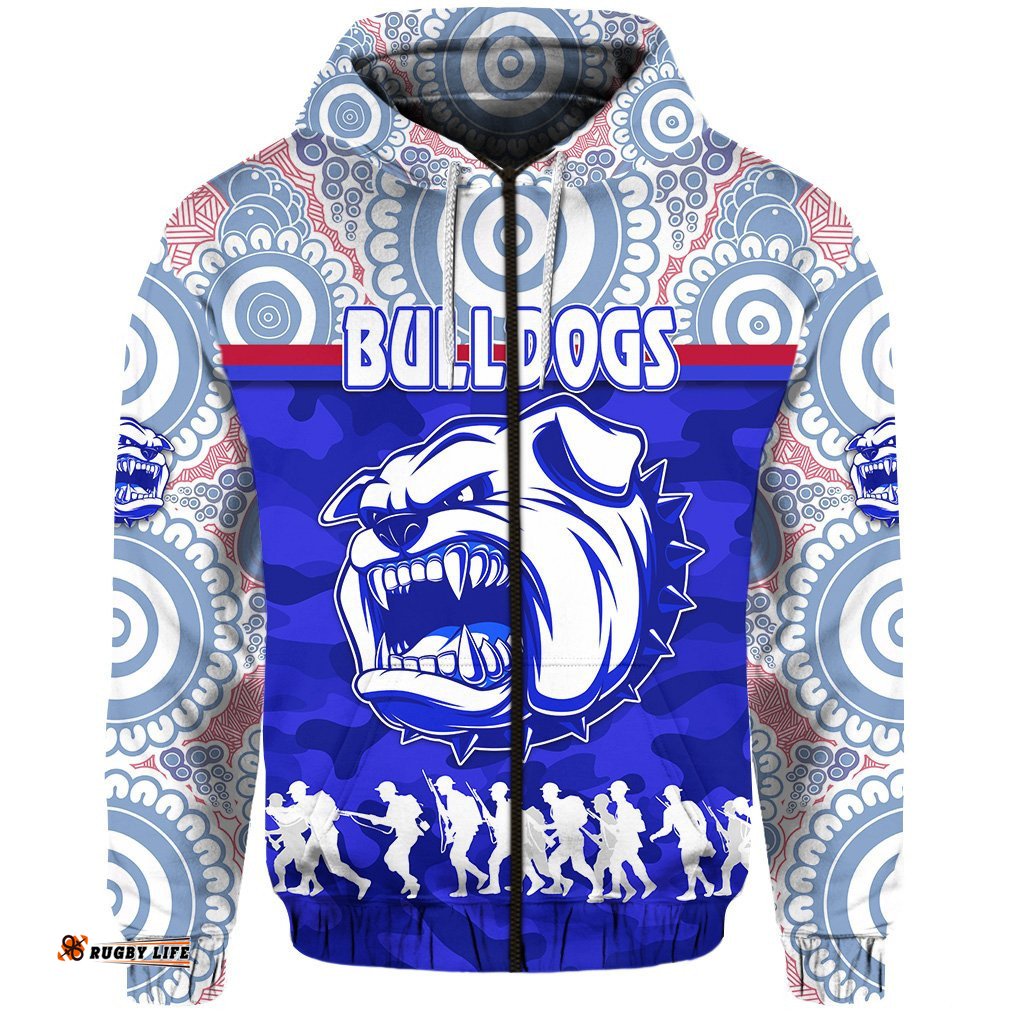 Western Bulldogs Zip Hoodie ANZAC Day Indigenous