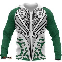 New Zealand Maori Hoodie, Te Manaia Tattoo Pullover Hoodie