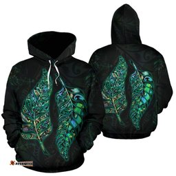 New Zealand Silver Fern Couple Hoodie Paua Shell