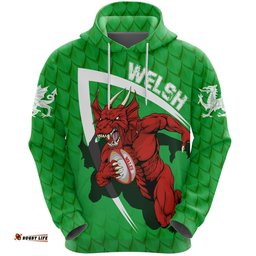 Wales Hoodie Welsh Dragon Rugby Champion 06