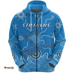 Adelaide Strikers Zip Hoodie Indigenous Blue Energy