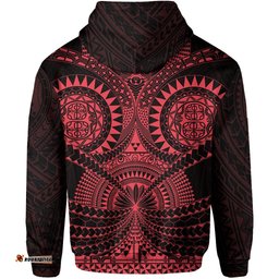 Polynesian Tattoo All Over Print Hoodie Red