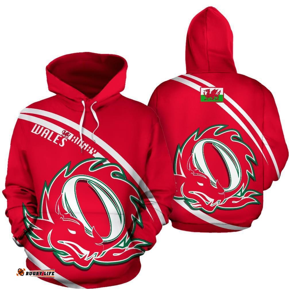 Wales Rugby Hoodie Curve Version