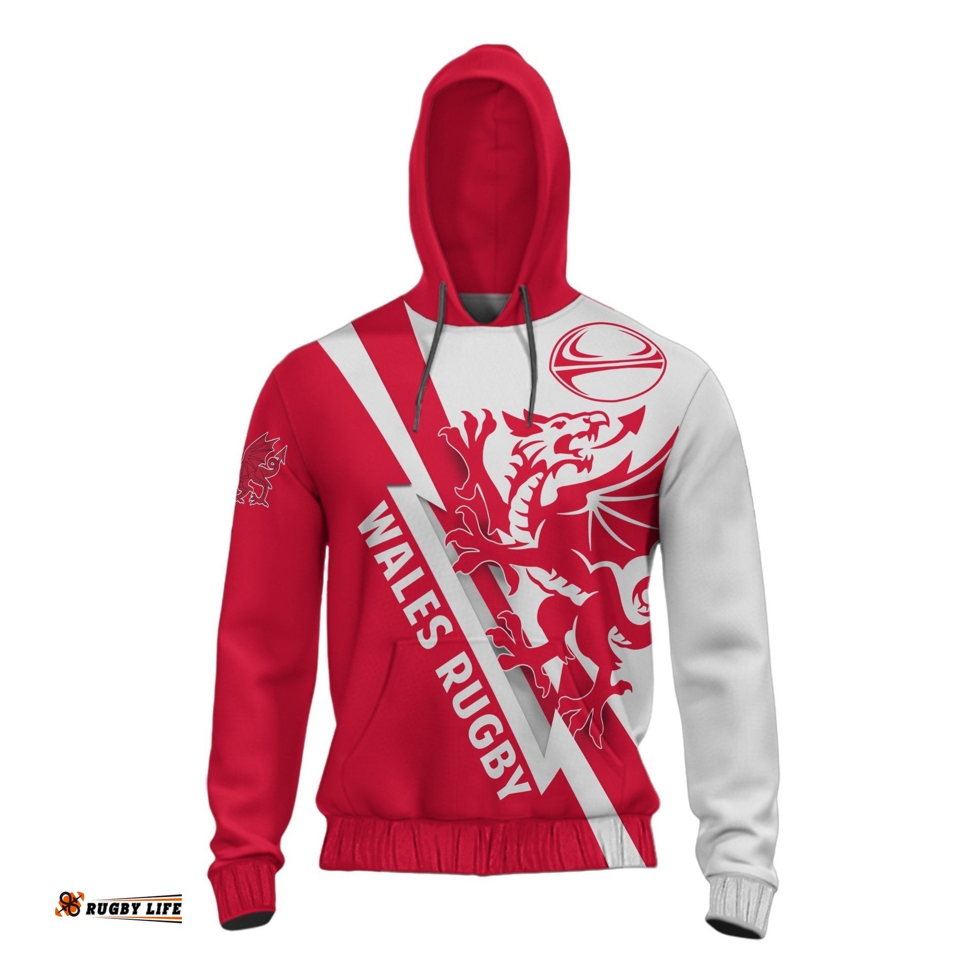 Wales Rugby Hoodie Lighting Style