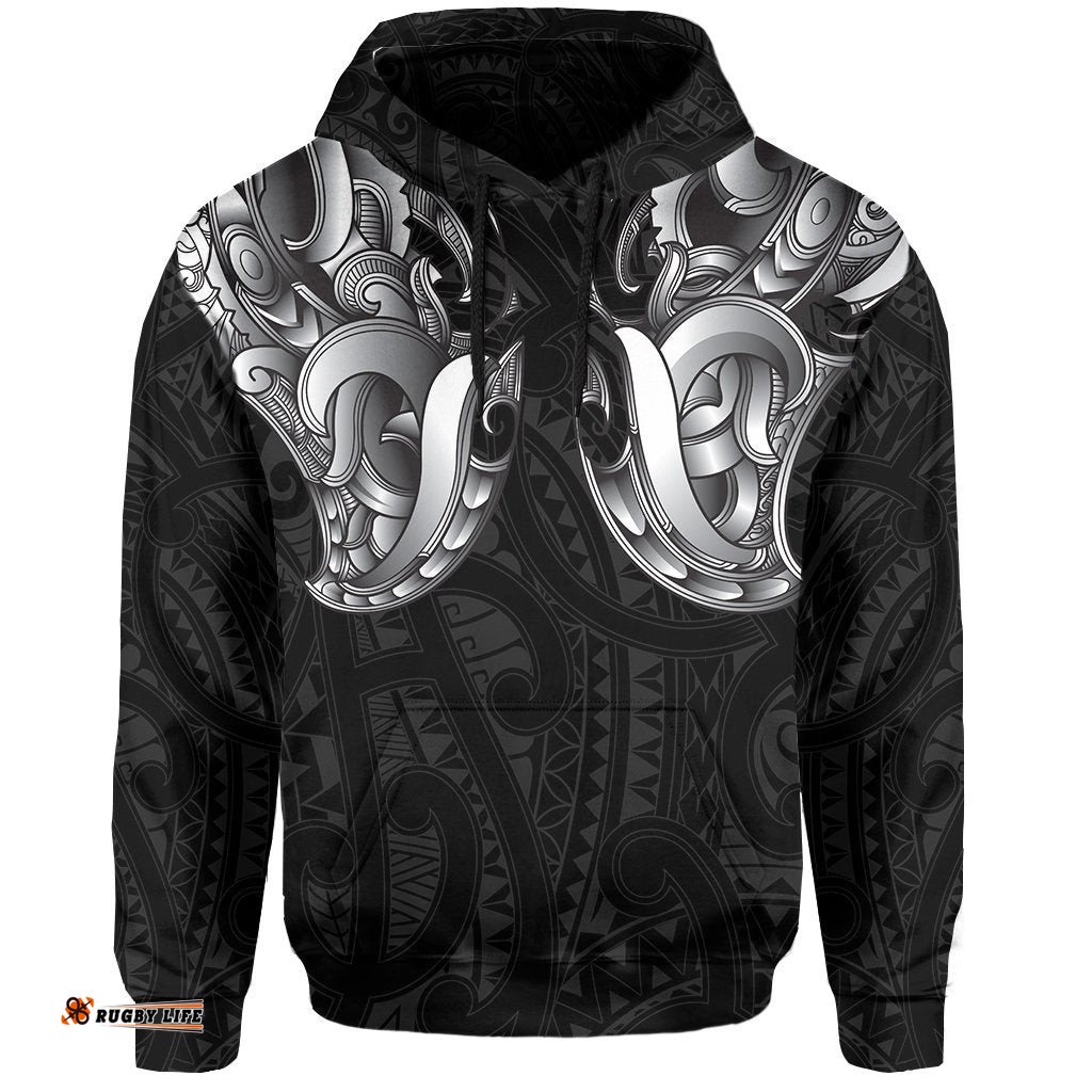 Maori Ta Moko Hoodie New Zealand White