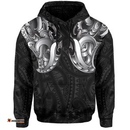 Maori Ta Moko Hoodie New Zealand White