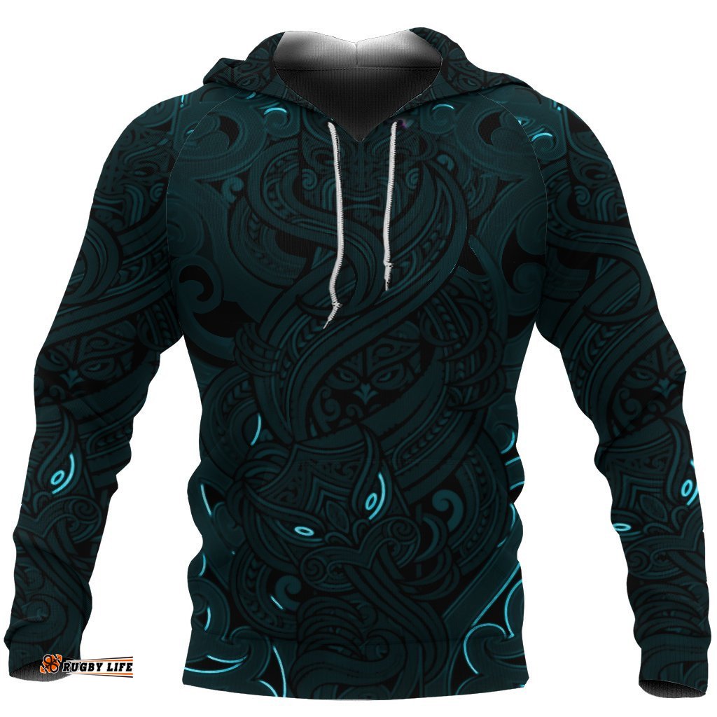 Lionnix New Zealand Hoodie, Maori Gods Pullover Hoodie, Tumatauenga God Of War Blue