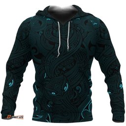 Lionnix New Zealand Hoodie, Maori Gods Pullover Hoodie, Tumatauenga God Of War Blue