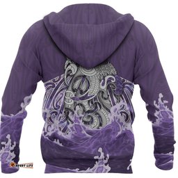 Maori Manaia The Blue Sea Zip Hoodie, Purple