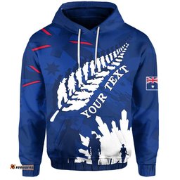 Custom Personalised Australian ANZAC Day Hoodie Camouflage Mix Fern New Zealand