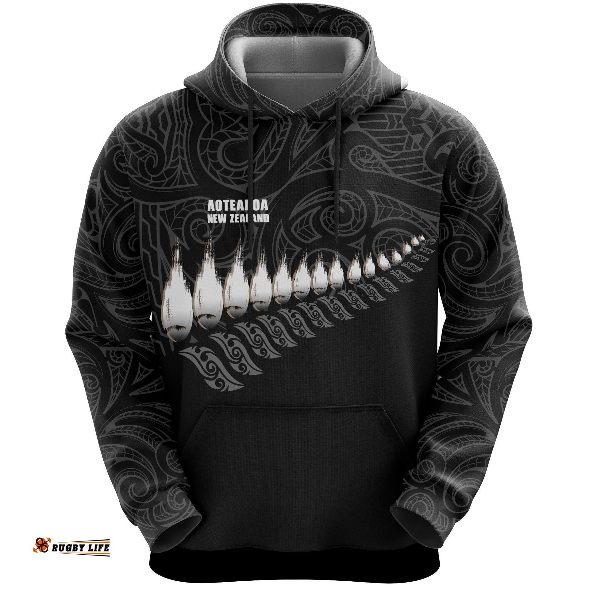 New Zealand Hoodie Rugby Silver Fern