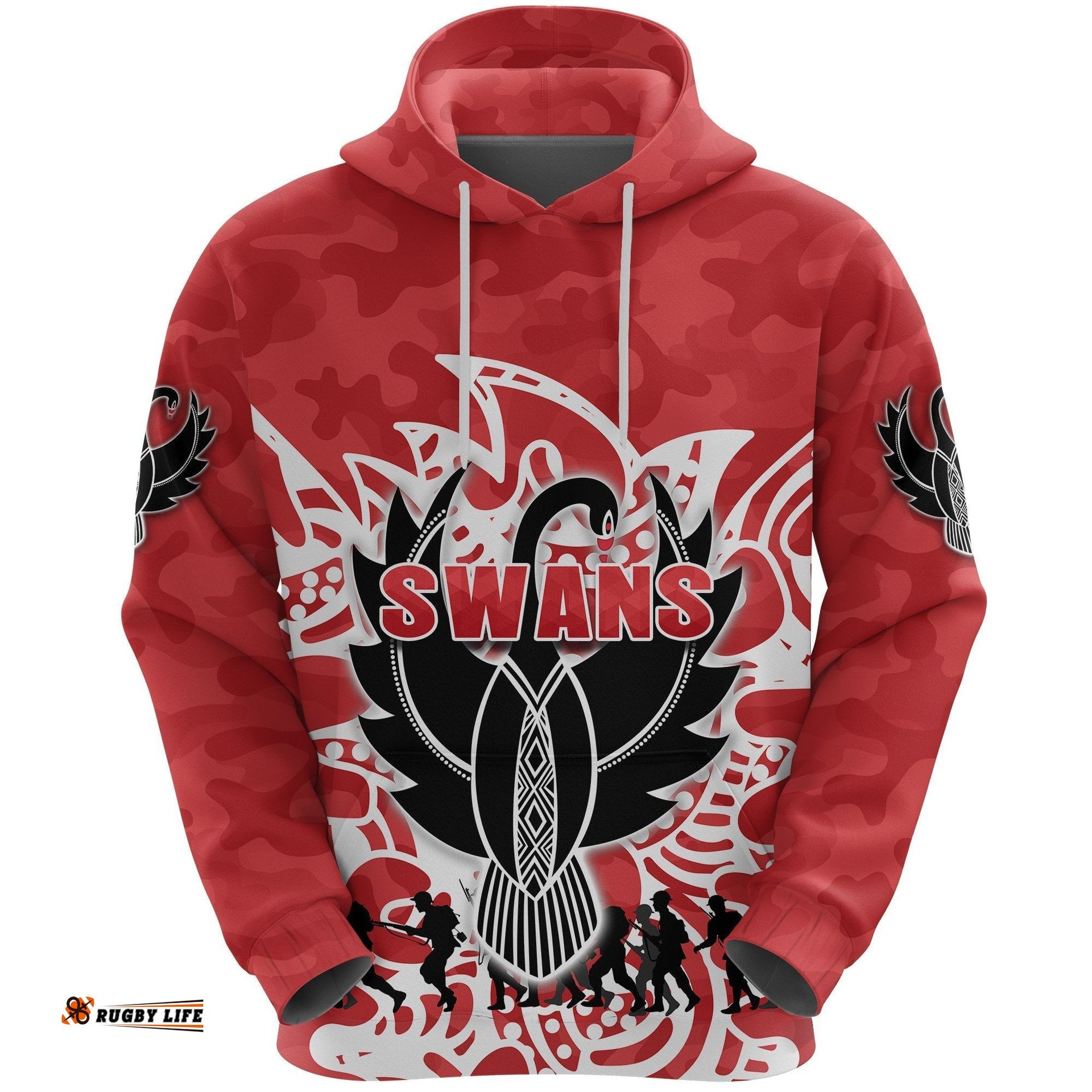 Sydney Swans Hoodie ANZAC Day Simple Indigenous