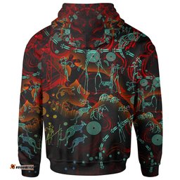 Zip Up Hoodie, Kangaroo Adults Indigenous Art