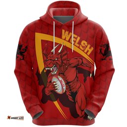 Wales Hoodie Welsh Dragon Rugby Champion 05