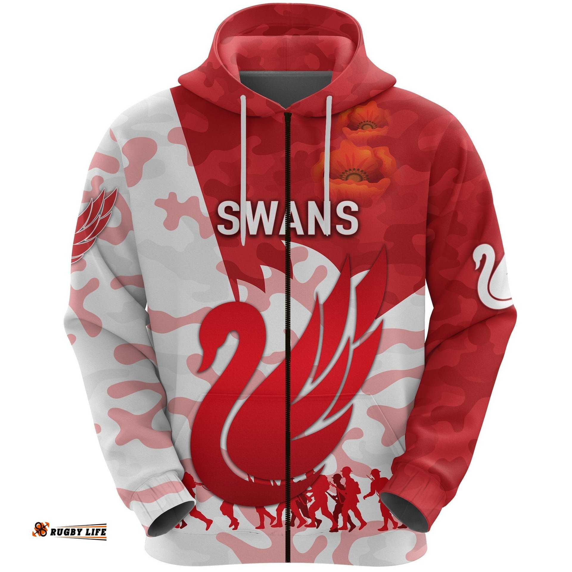 Sydney Swans Zip Hoodie ANZAC Vibes