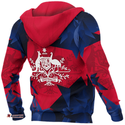 Zip Up Hoodie Coat Of Arms Hoodie Southern Cross Kangaroo Symbol Unisex