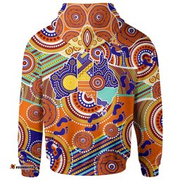 Aboriginal Hoodie Australian Map Dot Painting